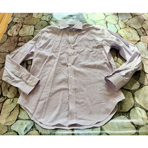 Ralph Lauren Gingham Plaid Easy Care Top-Size 16 1/2